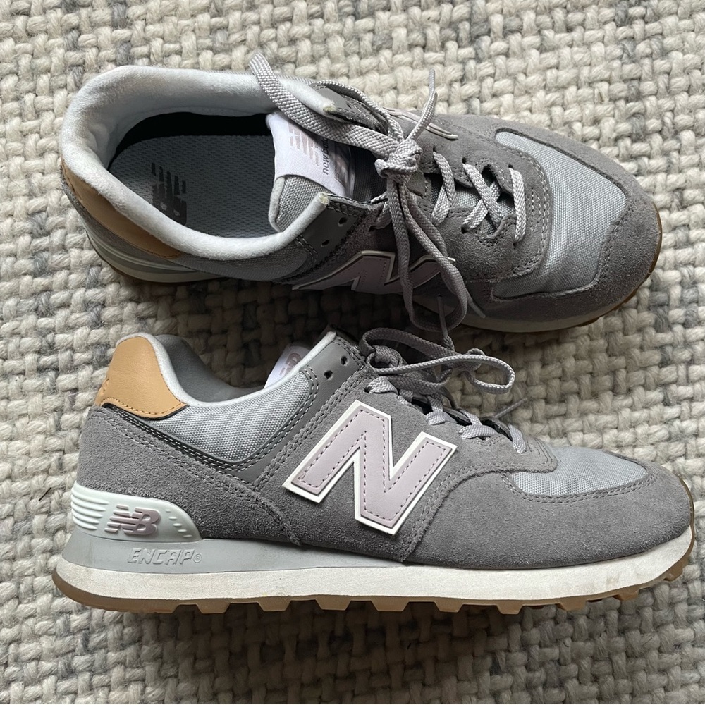 New Balance Grey Suede 574 Sneakers 9